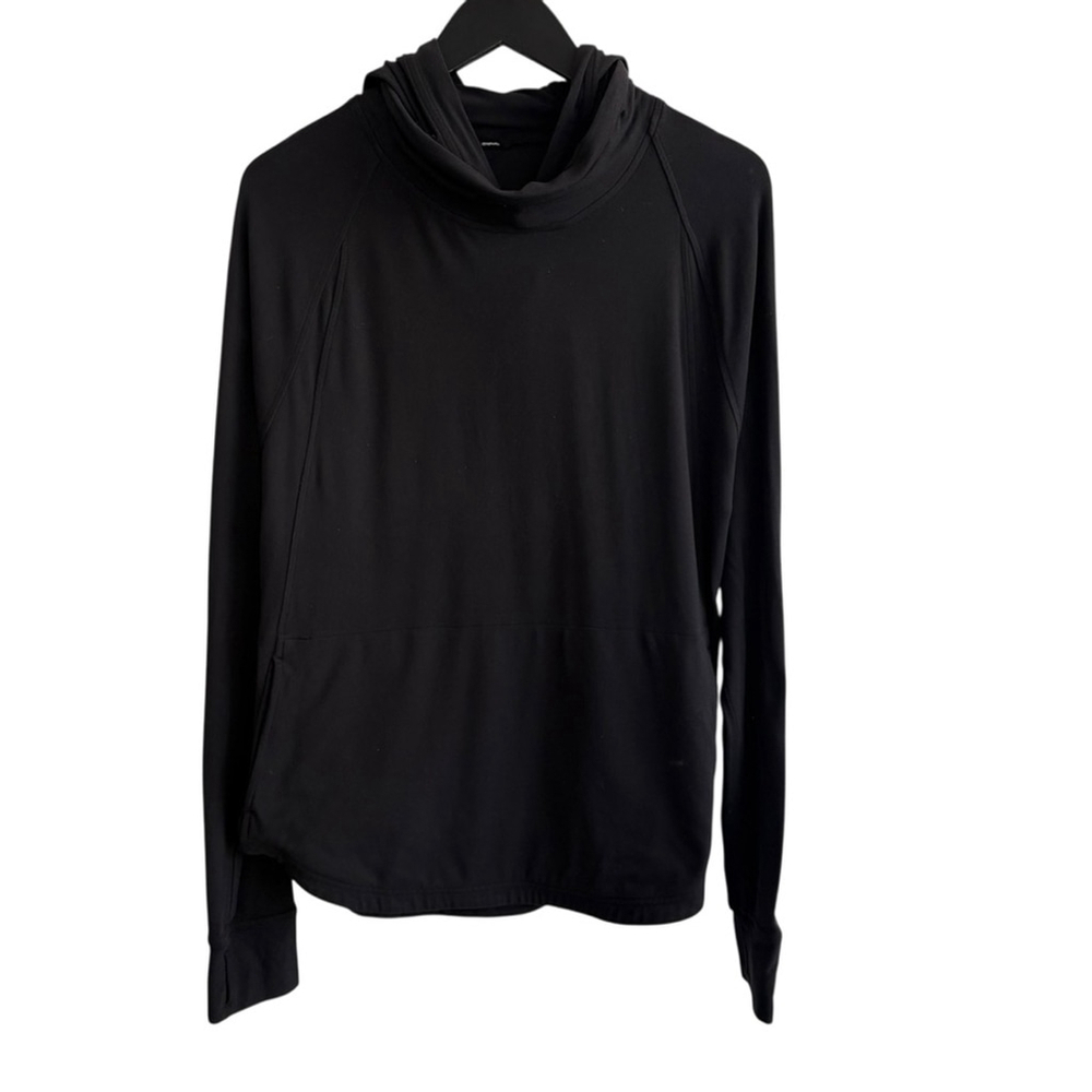 Lululemon Black Drop Arm Cowl Neck Hoodie Sz 10